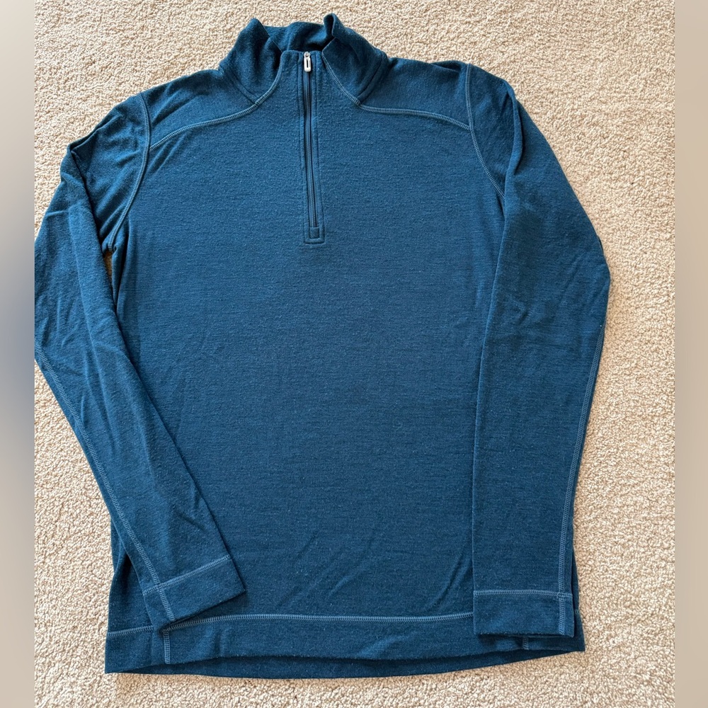 Smartwool Teal Quarter-Zip Merino Pullover